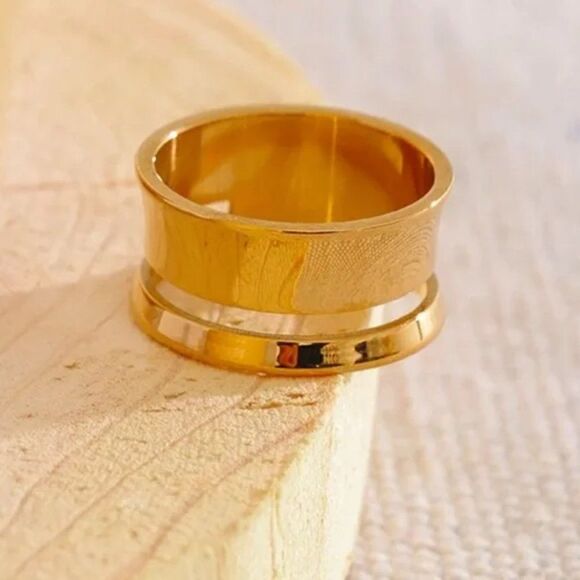 ⭐️#17 Unique Retro Gold Double Bar Ring - Picture 5 of 13